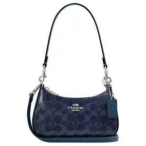 COACH Leather Crossbody Bag with Signature Logo in Blue for Women