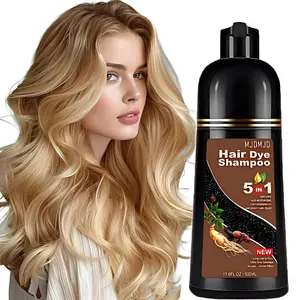 Newly upgraded Blonde Brown Hair Dye Shampoo, 5 IN 1 Long Lasting Hair Color, Fast Coloring in Minutes for Women & Men, Herbal Natural Champu Para Canas, 500ml