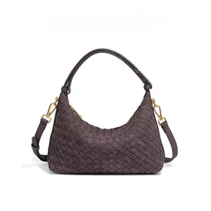 6257-1 Frosted Retro Handwoven Handbag Women's 2025 New Fashion Shoulder Messenger Bag