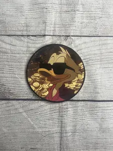 Glossy Wooden Gold McDuck Epoxy Resin Coasters - Durable Kitchen Tableware for Kitchen Table Protection