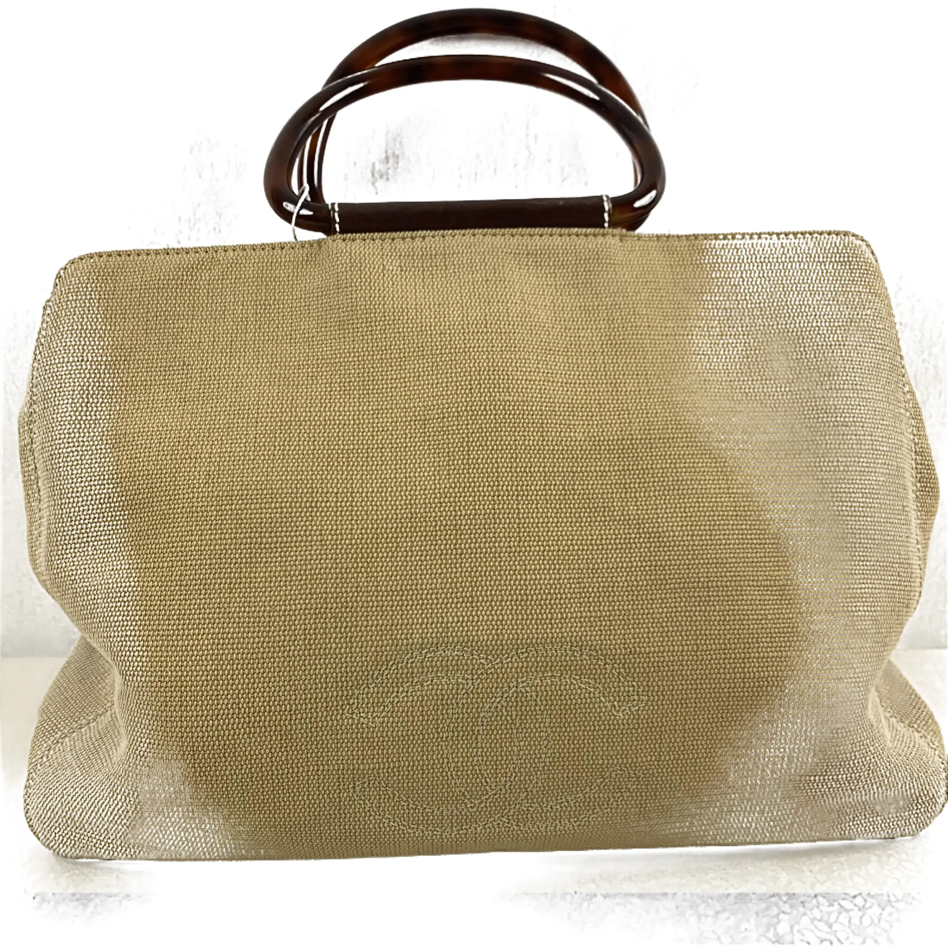 Pre-owned CHANEL 5 Series Vacation Style Woven Handbag, 95% New, 36×27×11 cm, Includes Dust Bag, TKB00000138