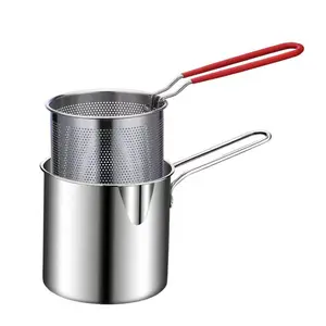 Oil Fryer | Household Deep Pot | Stainless Steel Gas Mini Pot | Oil Saving Small Fryer | Kitchen Tools