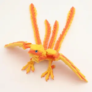 3D Printed Phoenix Statue Ornament, Movable Wing Joints with Eyes, Detailed Phoenix Model Decorative Piece, Unique Home Décor Item
