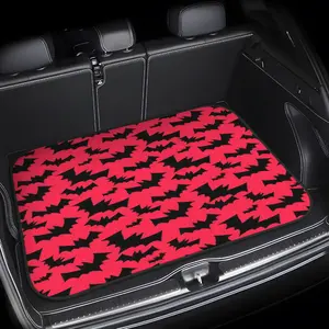 1pc Bat Pattern Print Car Trunk Mat | Heavy Duty, Machine Washable, Universal Fit For Suv, Sedan, Truck, Extra Large Interior Protector, Polyester, Stable Grip For Travel, Camping, Pet Use, Car Interior Accessory