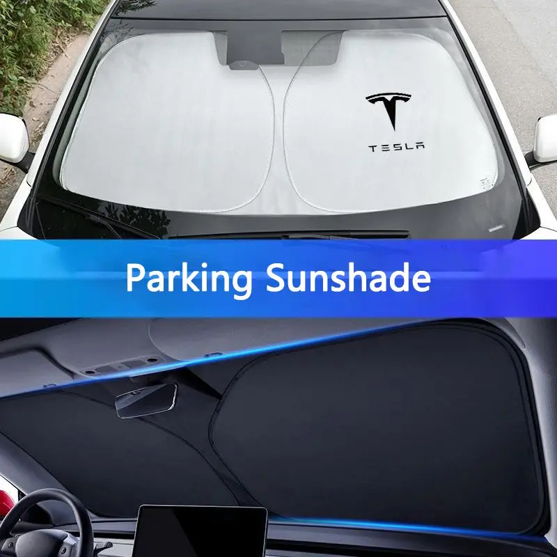Car Windshield Sunshade Cover for Tesla, Sun Protection Board for Model 3 / S / X / Y / Cybertruck / Roadster, Spacex Accessories