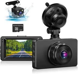 Car Camera Dash Cam Front and Rear, Dash Camera for Cars 1080P FHD Dash Cam 3" Screen Car Dash Camera Front and Rear Night Vision,170°Wide Angle Motion Detection Parking Monitor G-Sensor(with SD Card)