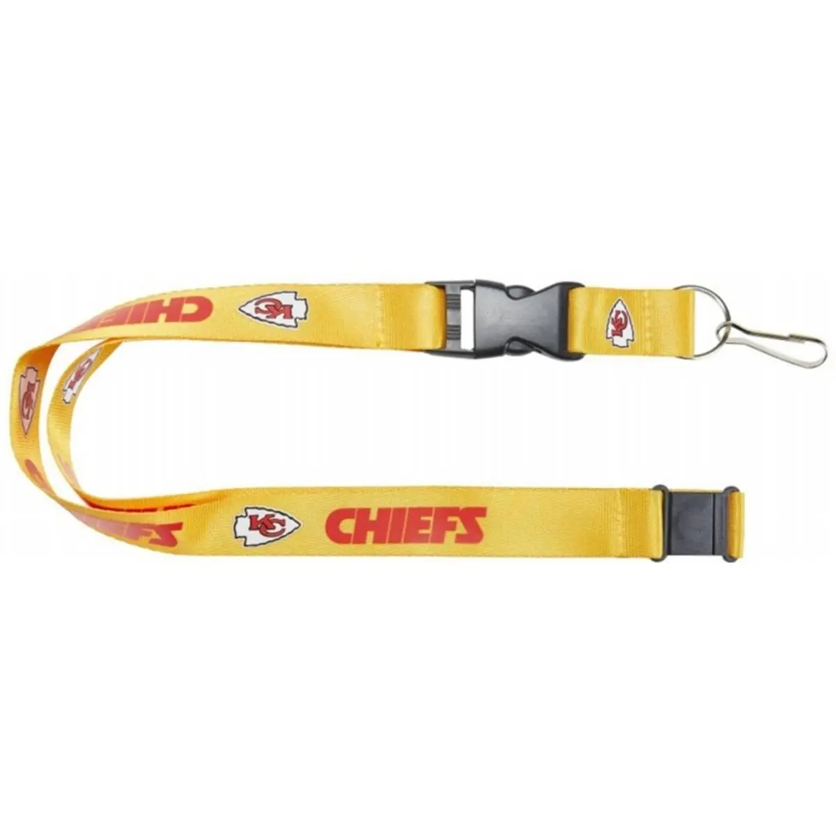Aminco International NFL-LN-095-07 Lanyard - Kansas City Chiefs, Detachable Clip, Secure Hold for Keys/ID/Badges, Features Team Logo