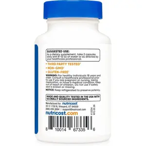 Nutricost NMN (Nicotinamide Mononucleotide) 500mg, 60 Capsules - Vegetarian Friendly, 30 Servings, Gluten Free, GMO Free