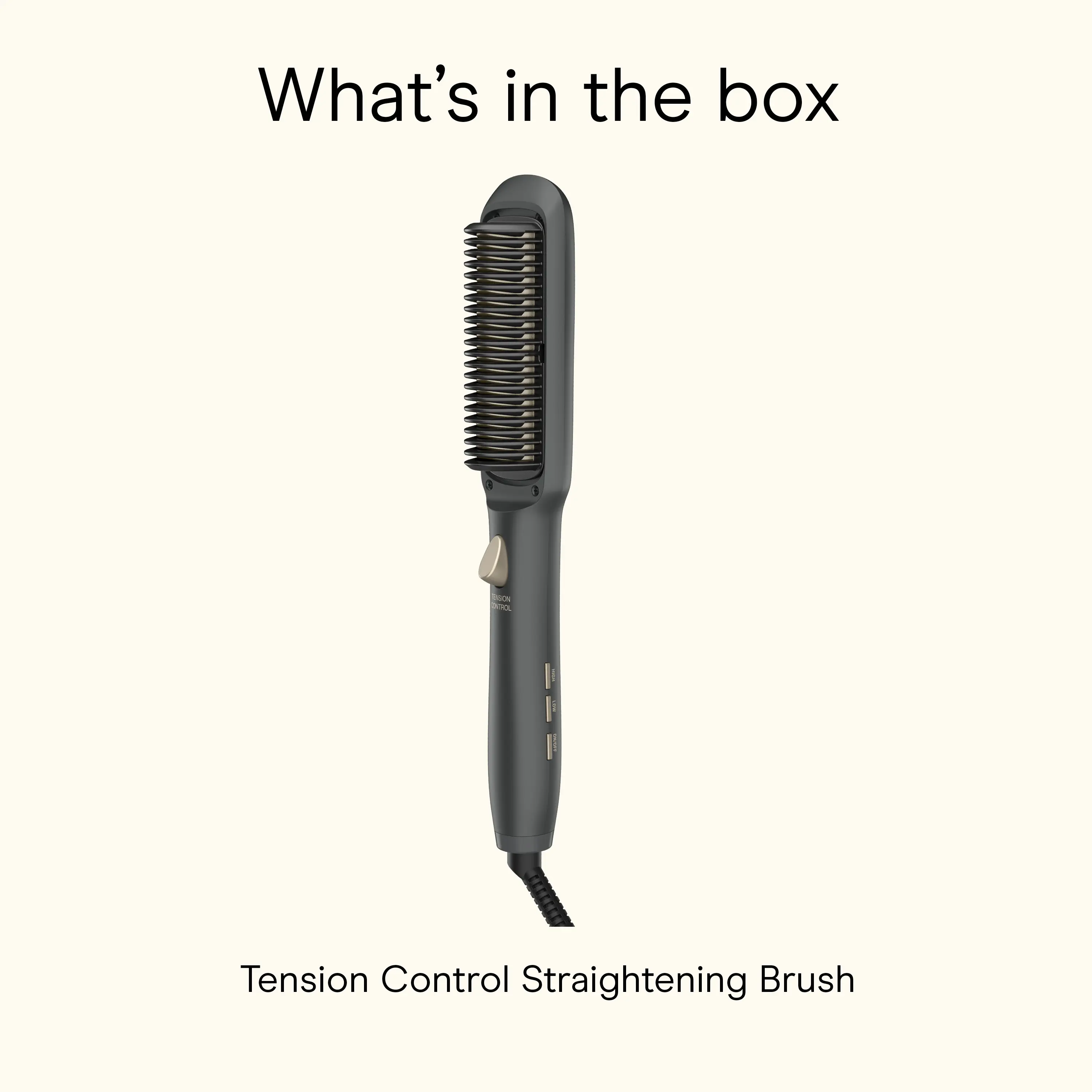 Conair Tension Control Straightening Brush with 1" Heated Brush Teeth 5 Heat Settings for Effortless Styling Smooth Hair