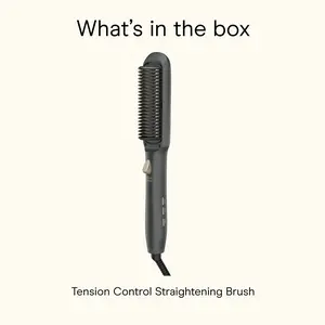 Conair Tension Control Straightening Brush with 1" Heated Brush Teeth 5 Heat Settings for Effortless Styling Smooth Hair