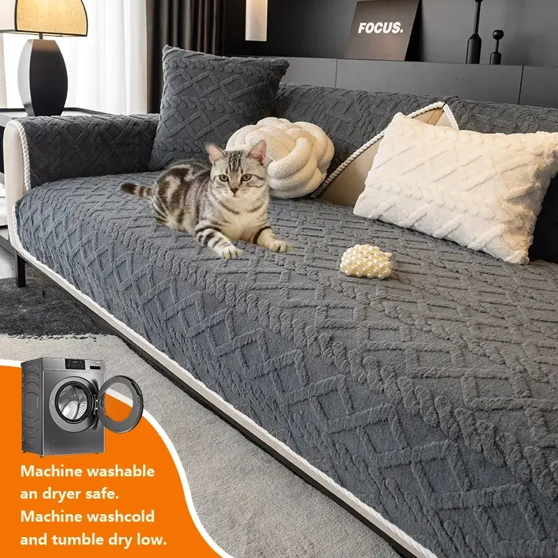 Waterproof Sofa Cover for Couch, Washable Sofa Covers for Pets, Durable Furniture Protector for Dogs Cats, Stretch Sectional Sofa Cover for Living Room Sofa, Easy Fit Removable Couch Cover