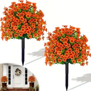 2-Pack Artificial Eucalyptus Leaves () with Nails, Easy Install Fake Evergreen Tree, Outdoor Garden Decor, Artificial Plant Decor, Decorative Flowers, Porch, Farmhouse Kitchen, Artificial Flower Set
