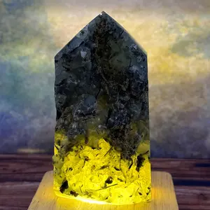 Enchanting Prehnite Druzy Tower - Radiant Crystal Energy and Serenity