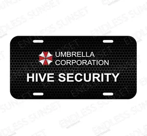 Umbrella Corporation Resident Evil Aluminum License Plate | Raccoon City Hive Biohazard Aesthetic Front Vanity Tag