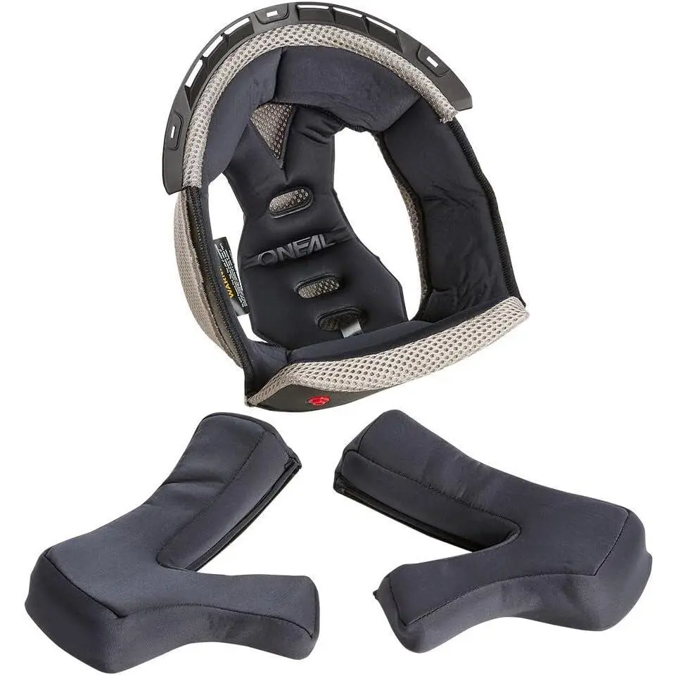 O'NEAL 1SRS Adult Motorcycle Helmet Replacement Interior Padding Kit - X-Large (55-61 cm), Removable Pads, Cheek Pads, Black, Manufacturer-Made, MTB Racing, Sweat-Wicking, All Seasons, Adults, Non-Synthetic Materials, Motorcycle Racing