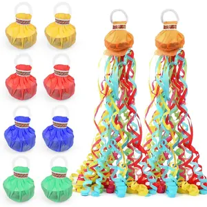 10/20/30/50 Pack Colorful Streamer Poppers, No Mess Multi-Color Paper Crackers, Hand Throw Confetti Streamers for Birthday, Wedding, Party Celebrations