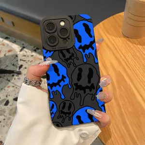 Fashion Smile Face Pattern Phone Case, Decorative Phone Protector Cover, Phone Accessories Compatible with iPhone 11 12 13 14 15 16 17 Pro Max