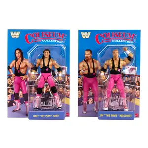 Hart Foundation (Bret Hart & Jim Neidhart) (HVK93) Coliseum Collection - Set of 2 WWE Ultimate Editi Mattel WWE Toy Wrestling Action Figures