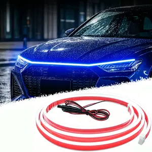 High Brightness Automotive Hood Gap LED Strip,Car LED Lights Flexible LED Hood Light Strip Engine Hood Guide Decorative Light Bar, Waterproof Hood Beam Light Strip