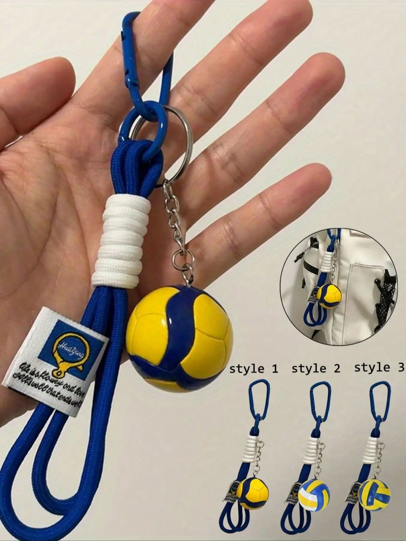 Fashion Alloy Volleyball Keychain, Colorblock Design, Stylish Keyring, Ideal for Backpacks, Sports Bags, Car Keys, Perfect Gift for Athletes & Collectors, Keychain Lanyard