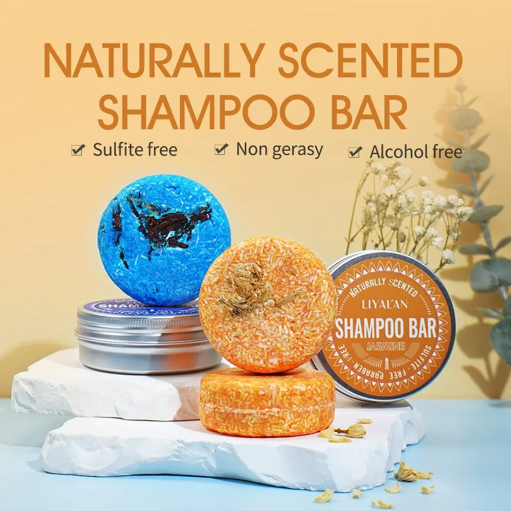 LIYALAN Shampoo bar for scalp cleansing, milk rose hair shampoo Conditioner Haircare Charcoal Green Tea Jasmine ,Foaming Lavender, Moisture