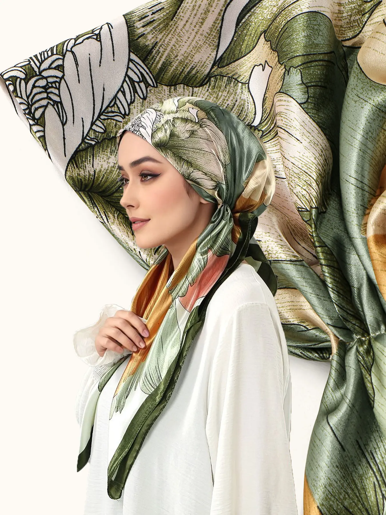 Elegant Satin Hijab Scarf For Muslim, Fashionable Modest Hijab, Soft Breathable Fabric, Easy Sweat Absorption, Perfect for Daily Wear, Elastic Fit Design