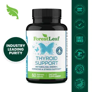 ForestLeaf Thyroid Support Supplement with Iodine for Women and Men – Energy, Focus & Vitality, B12, Zinc, Selenium, Ashwagandha, 60 Capsules
