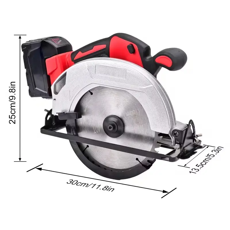 18V Battery-Powered Portable Brushless Circular Saw (Tool + 2 Saw Blades), 7-1/4 in, 0–50° Tilt Angle, Suitable for Woodworking & Stone, Lightweight Power Tool, Father’s Day Gift, Battery Powered Saw