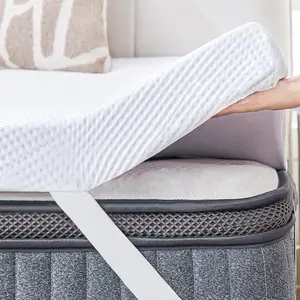 2 Inch Memory Foam Mattress Topper Twin Size with Breathable Bamboo Cover, Pressure Relief Mattress Pad to Revitalize Old or Sagging Single Beds, Non-Slip