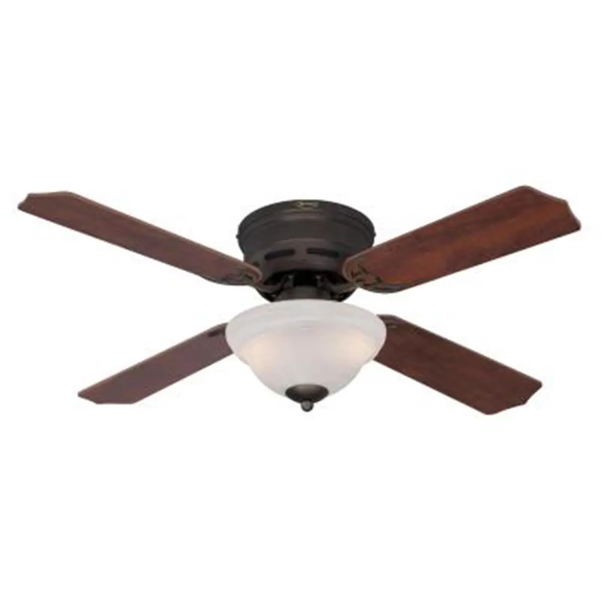 Westinghouse Hadley 42 in. Oil Rubbed Bronze Hugger Mount Blade Ceiling Fan, Reversible Applewood-Cherry MDF Blades, White Alabaster Round Bowl, 2 LED Light Bulbs, 250 rpm, 11.7 lbs, Adjustable Speed, for Traditional Home Decor, Blade Ceiling Fans