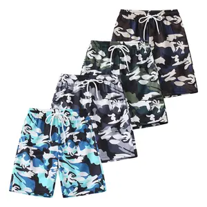 4-Pack Spring/Summer Boys' Camouflage Shorts: Stretch Waistband with Drawstring, Comfortable and Breathable, Stylish and Versatile, for Boys Ages 3–14