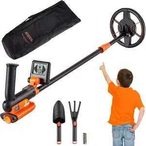 Metal Detector For Kids, 6-Inch, 25''-37'' Adjustable Length, Gold Detector, IP68 Waterproof Search Coil With LCD Display, Advanced DSP Chip, Lightweight Portable Device For Junior And Youth Treasure Hunting Gold Coins