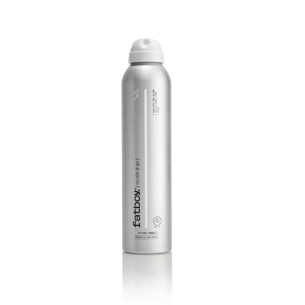 Fatboy Tousle & Go Hair Spray with Aloe Vera & Sunflower Seed Extract, Lightweight Hold Hair Texture Spray for Volume, Tousled Finish, Hair Care for All Hair Types, Paraben Free, Color Safe, 6 Oz