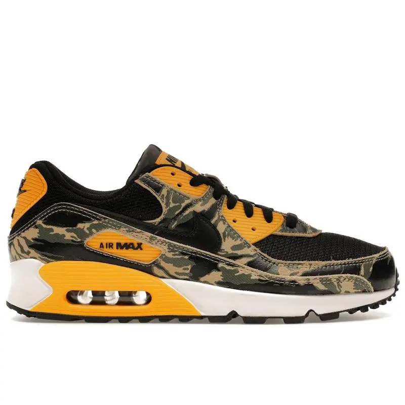 Nike Men's Air Max 90 Premium Black University Gold Camo, from StockX