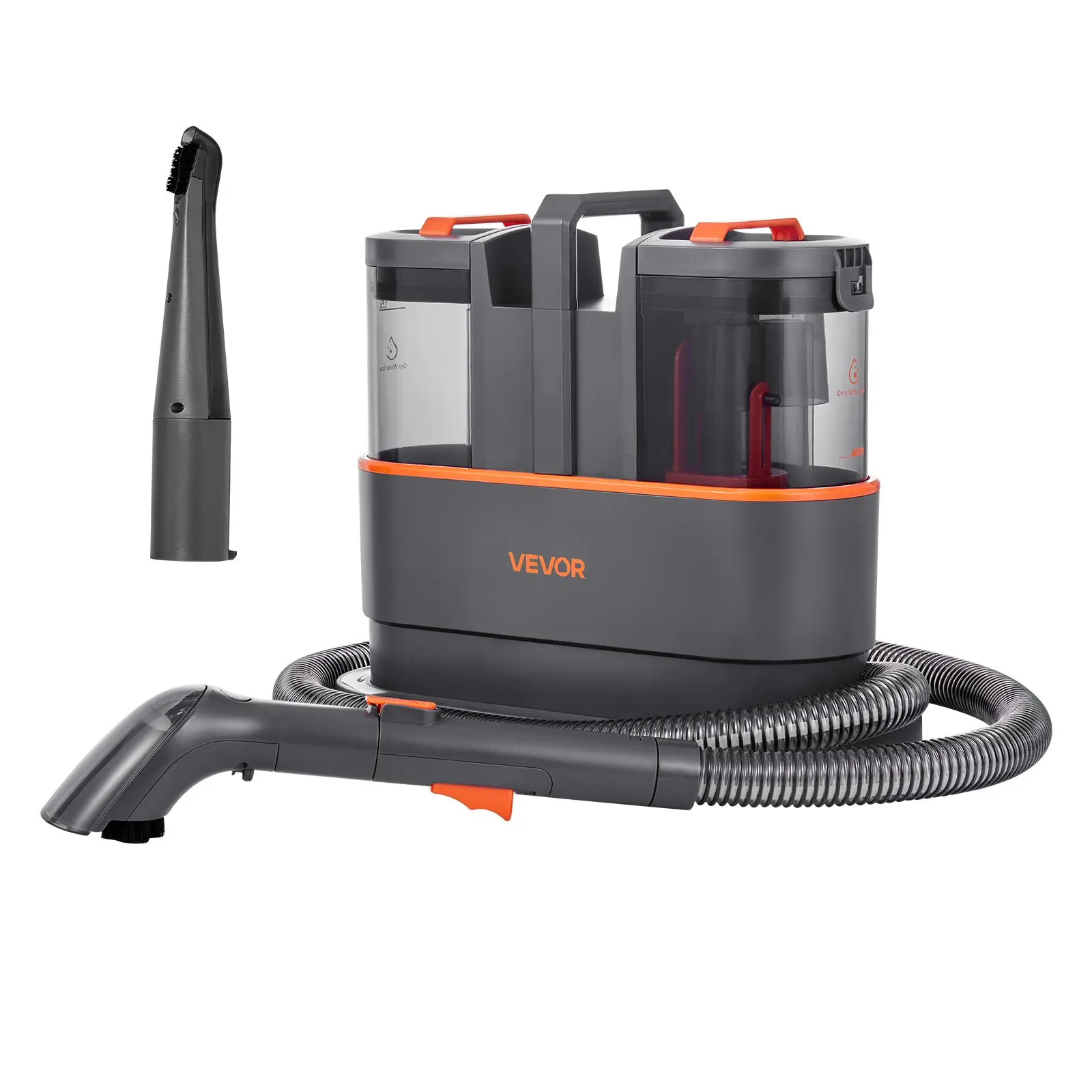 VEVOR Carpet Cleaner Machine, 50.72 oz Clean Water Tank & 27.05 oz Dirty Water Tank, Portable Upholstery Shampooer, 11.5Kpa Handheld Furniture Extractor, Spot and Stain Deep Cleaner for Rug Couch Car