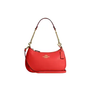 COACH Teri 24 Zip-Top Detachable Strap Crossbody Bag for Women – Red Quilted Leather