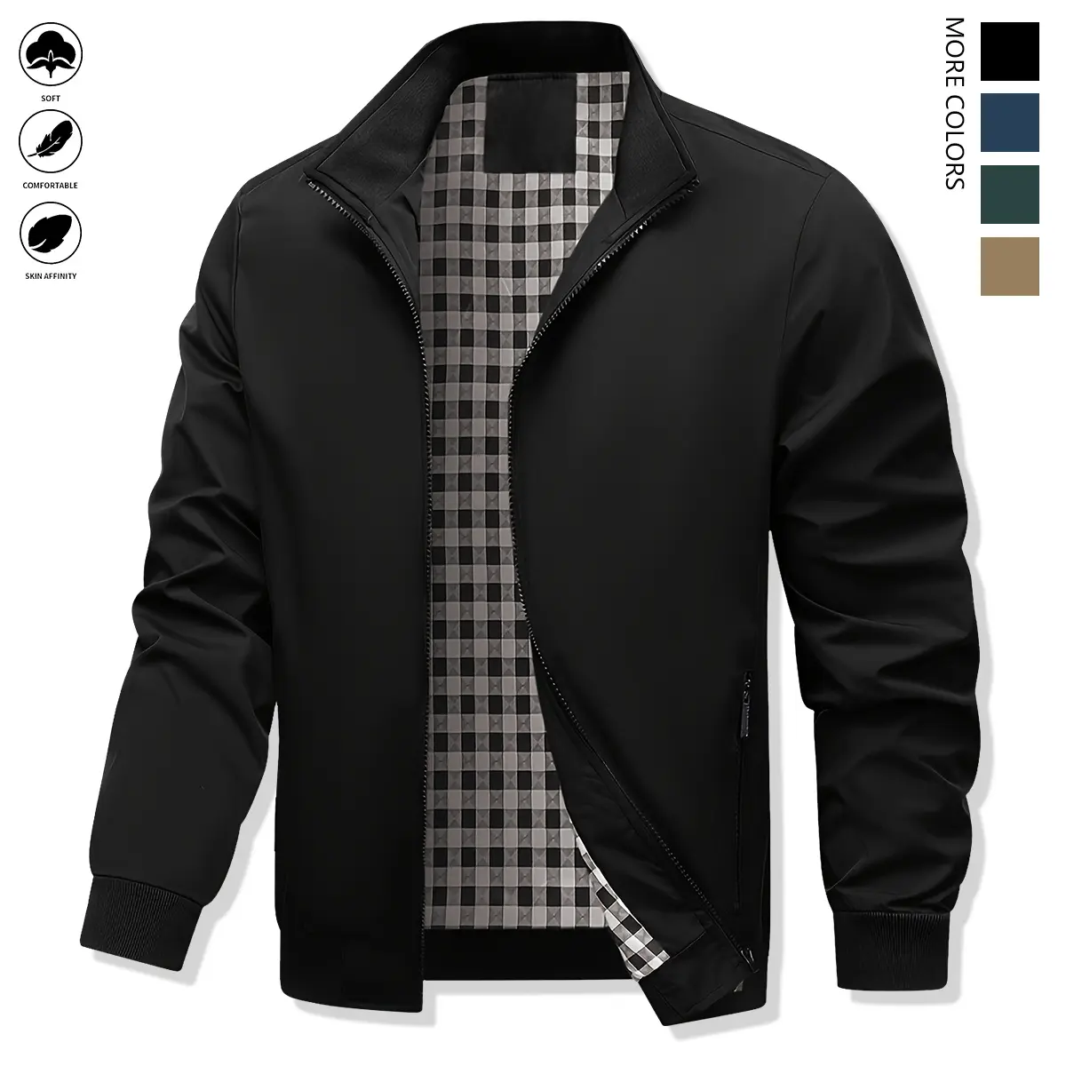 Men's Jacket Coat Top Spring Autumn, Lightweight Jacket Coat, Regular Fit Long Sleeve, Business Travel Casual Style - Elegant Formal Coat
