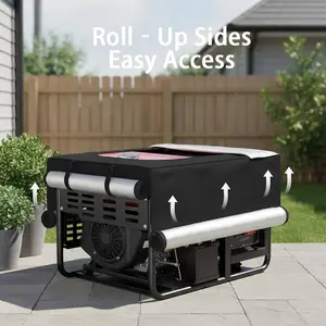 420D Oxford Generator Cover – generator rain cover Heavy Duty, Waterproof, Dustproof, Snowproof, UV Resistant – Fits RV, Camping, Patio, Outdoor, Home, outdoor generator cover，Backup Power – 28"x20"x20" Black