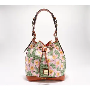 Dooney & Bourke Coated Cotton Plumeria Drawstring Bag