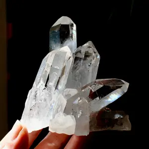 4in 232g Cosmic Tantric Twin Channeler Lemurian Silver Quartz Crystal Starbrary Cluster Optical Corinto, Brazil