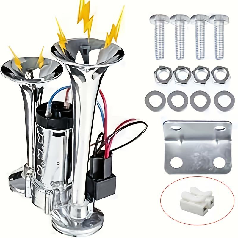 Dual Trumpet Air Horn Kit 12V – Up to 135dB Electric Horn with Compressor for Trucks, Cars & Boats