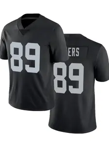 Men's American Football Jersey, Embroidered Letters, Breathable Short Sleeve Pullover, Unisex All-Season Sportswear