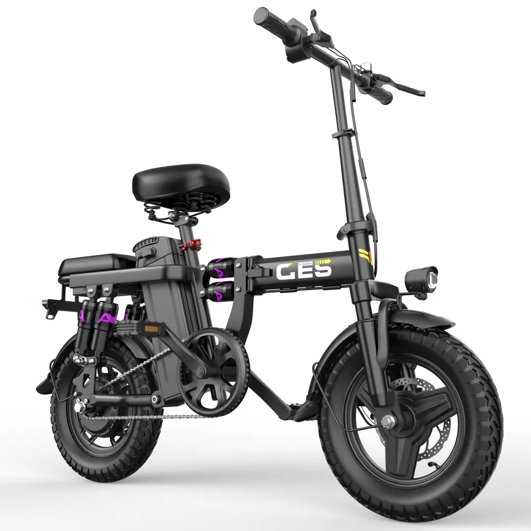 GE5 Adult Folding Commuter Ebike, 500W All-Terrain Electric Bicycle with 48V 15Ah Battery, 14-Level Suspension, Dual Disc Brakes, Folding Commuter Bicycle, Outdoor Stuff For Adults