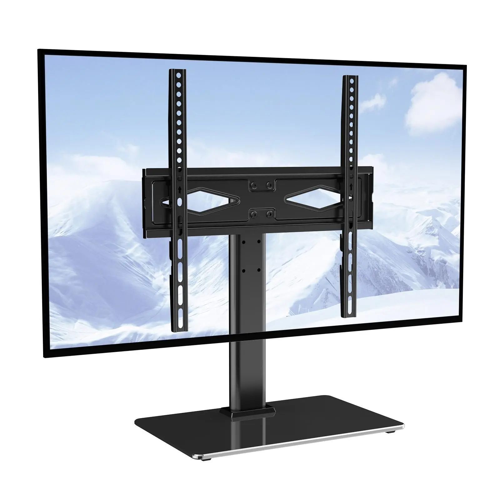 【SummerFinds】VEVOR TV Stand Mount,  , Swivel Universal TV Stand for 32 to 55 inch TVs, Height Adjustable Portable Floor TV Stand with Tempered Glass Base for Bedroom, Living Room,dorm essentials,home decor