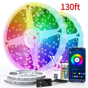 DAYBETTER LED Strip Lights 130ft, Smart Lighting with App Remote Control, RGB LED Lights for Bedroom, Music Sync Color Changing for Room Home Decor Party .