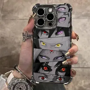 Legendary Naruto Dojutsu Eyes Phone Case for iPhone 17/16/15/14/13/12/11 X Xs Pro Max Four-corner anti-fall Shockproof Transparent Protective Cover Strong Accessories
