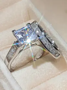 Fashion Artificial Gemstone Decorated Ring, Artificial Zircon Ring, Fashion Jewelry for Party, Daily Clothing Decor, Trendy All-match & Exquisite Jewelry for Birthday Gift, Solitaire Engagement Ring