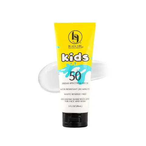 Black Girl Sunscreen Kids Facial Sunscreen SPF 50 - Gentle Moisturizing Lotion, No White Cast for Melanin-Rich, Delicate Skin with Shea Butter, Avocado, Chamomile - 3 oz