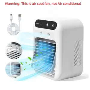 Portable Air Conditioner Fan, 3-In-1 Cooling Fan with 2 Spray Speeds, Personal Evaporative Cooler for Bedroom Office Camping, USB Rechargeable Fan