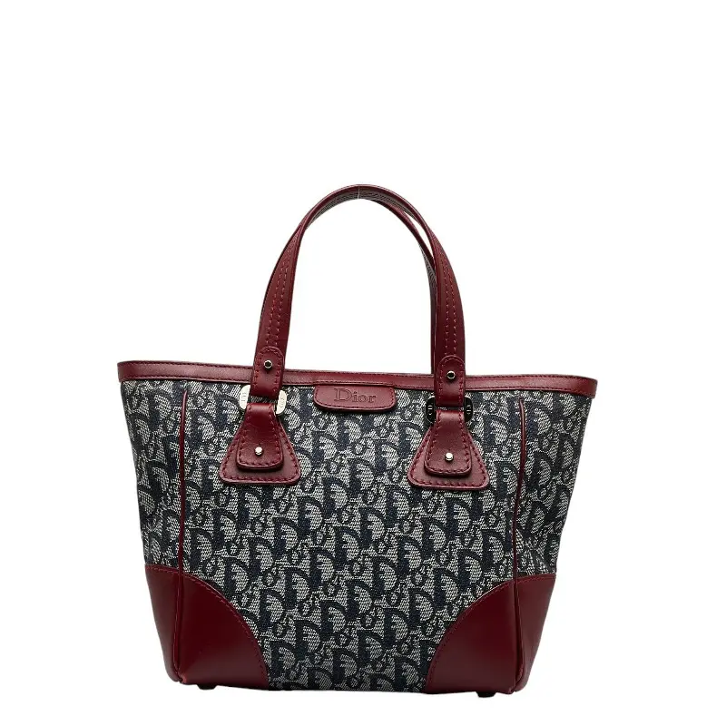 Pre-owned Dior 1 Tote Bags Leather Jacquard Trotter Handbag in Very Good Condition